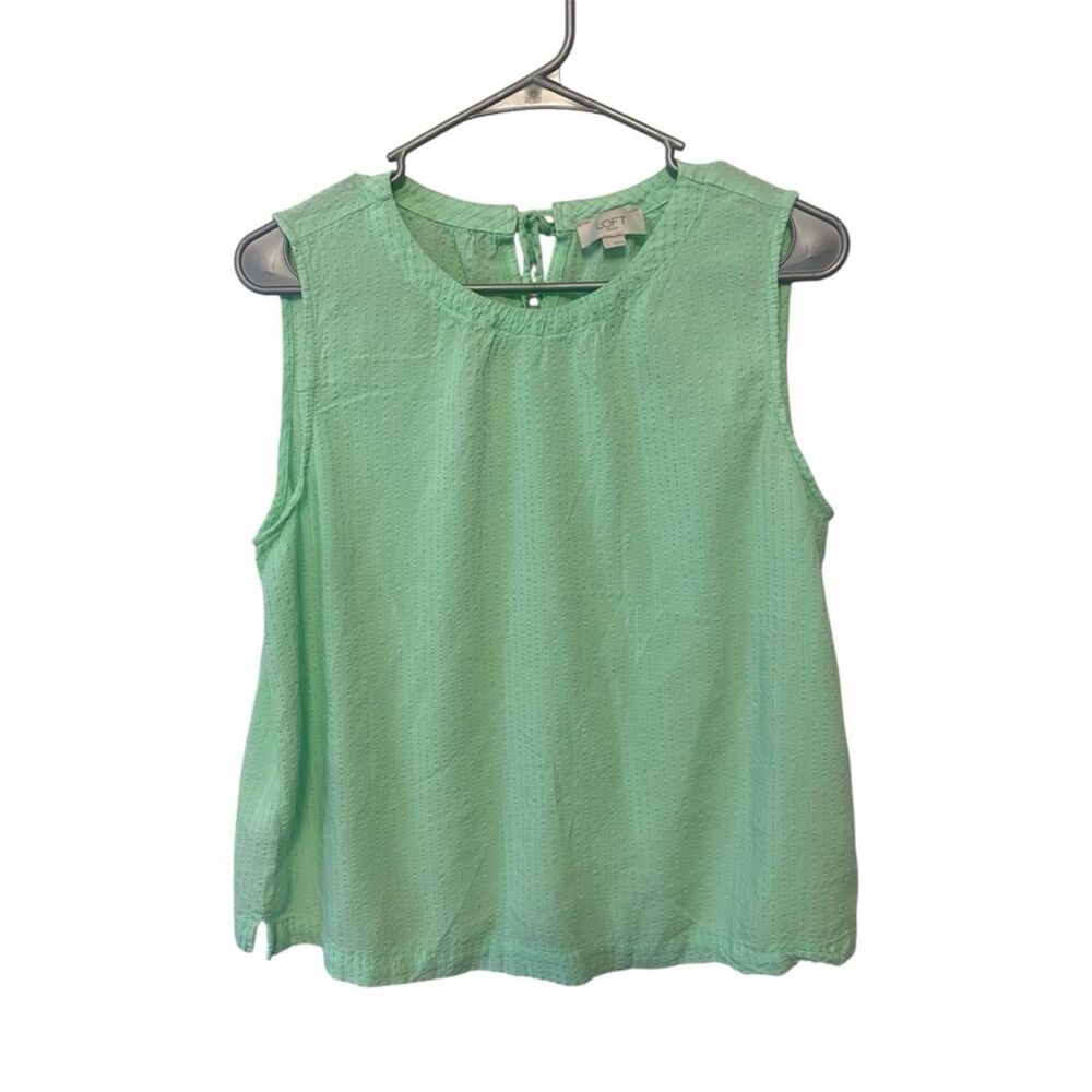 LOFT Outlet Mint Green Textured Sleeveless Blouse – Size L
